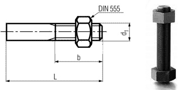 DIN 525 - Weld Studs With Hexagon Nuts Dimension DIN 525 - Weld Studs With Hexagon Nuts Dimension