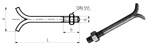 DIN 529 A - Anchor Bolts Dimension