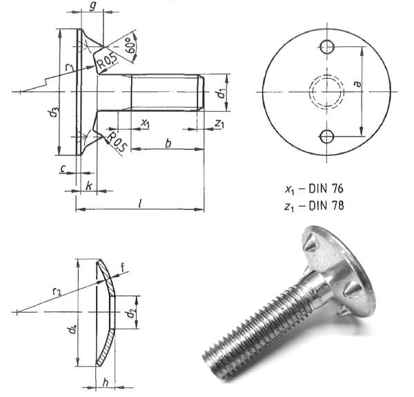 DIN 15237 Elevator Bolts Dimension DIN 15237 Elevator Bolts Dimension