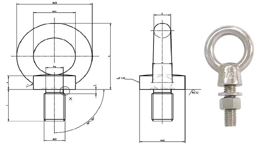 Eye Bolt Dimensions