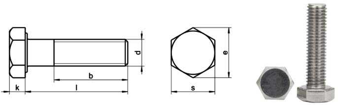 ASTM A320 L7 Carbon Steel Hex Bolt Dimensions Table