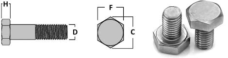 Titanium Heavy Hex Bolts Dimensions Titanium Heavy Hex Bolts Dimensions