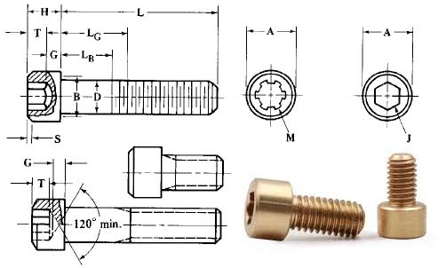 Pure Copper Socket Head Cap Screw Dimensions Pure Copper Socket Head Cap Screw Dimensions