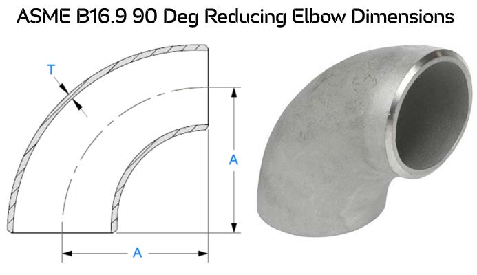 ASME B16.9 SS 316 Butt Weld Reducing Elbow 90° LR